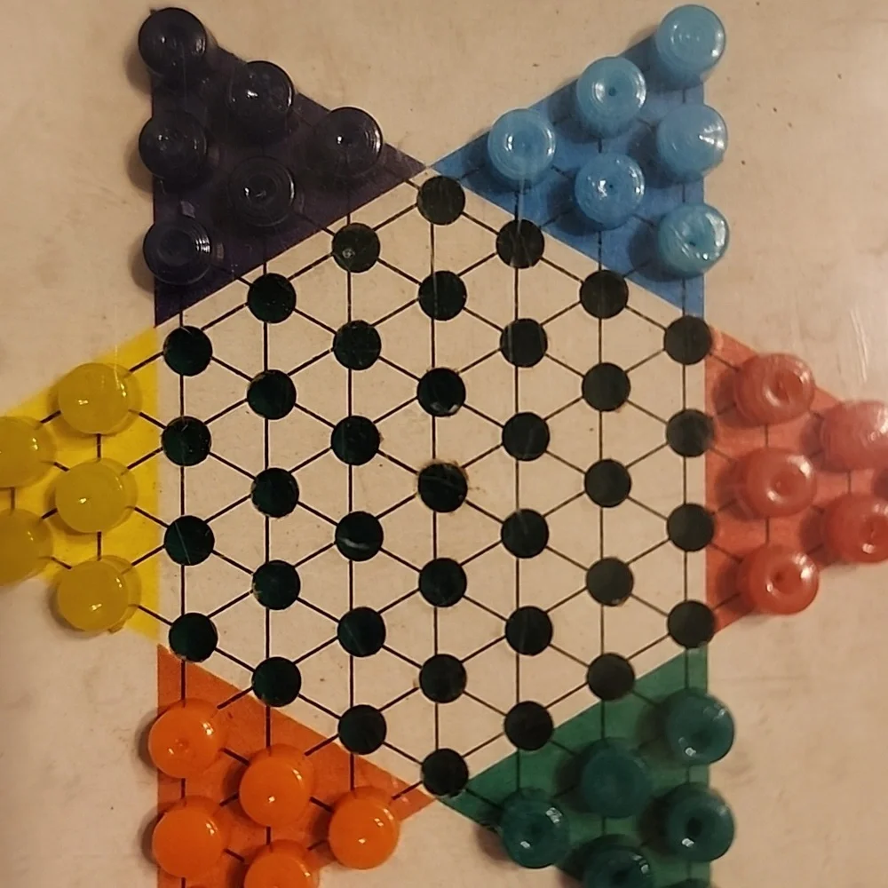CHINESE Checkers Classic Star Peg Board Kids Toy - Multicolor Miniature